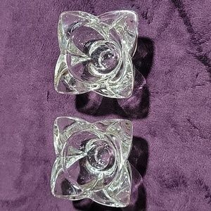 Vintage Clear Glass Candle Holders